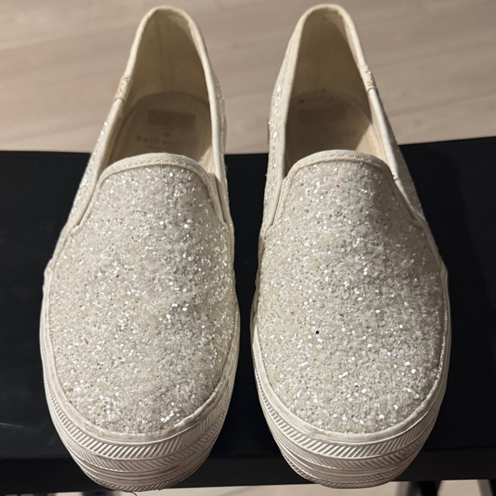 Kate Spade Keds Sparkling Cream Slip-On Women's Shoes